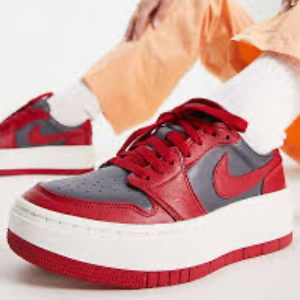 Nike women's Jordan grey and sail red Air One Low Elevate UNLV sz7 in guc